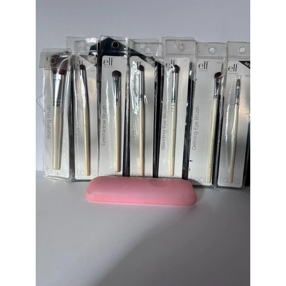 ELF Makeup Brushes Set of 7 White Synthetic Fiber Cruelty-Free New